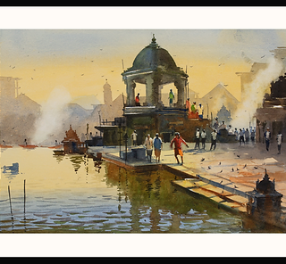 Gandhi Mandapam Pondicheery by Artist Madhu Chitran